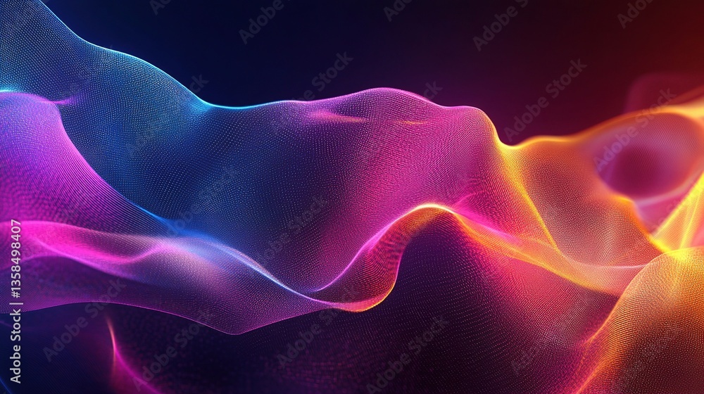 Poster abstract digital light pattern with soft glow and vibrant colors
