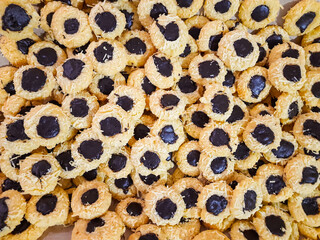 Indonesian Butter Cookies with Chocolate Filling for Eid Celebration