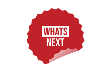 Whats next red ribbon label banner.