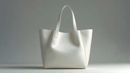 Sophisticated Cream-Colored Tote Bag on a Neutral Background for Everyday Use