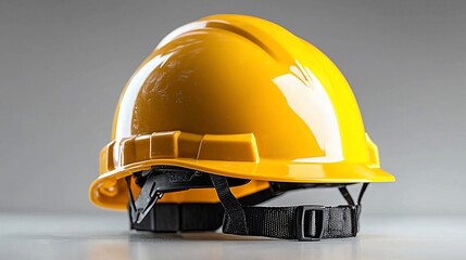 Bright yellow safety helmet