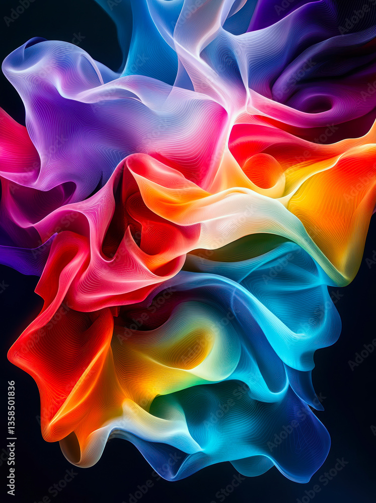 Aufkleber vibrant swirls of color blend and intertwine, creating a stunning visual composition.