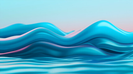 Fototapeta premium Abstract Blue Water Waves: Glowing Liquid Texture Background