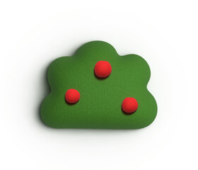Red heart on green grass with a love symbol design