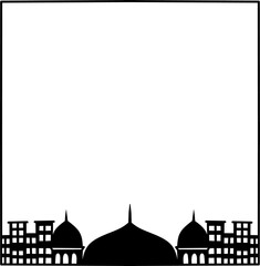 beautiful mosque silhouette background vector featuring Islamic architecture with domes and minarets. Perfect for Islamic events, Ramadan, Eid, religious designs, and cultural themes