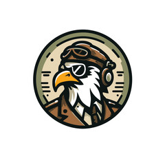 Fearless Aviator Eagle Mascot Logo Vector for Aviation, Military, and Adventure Branding