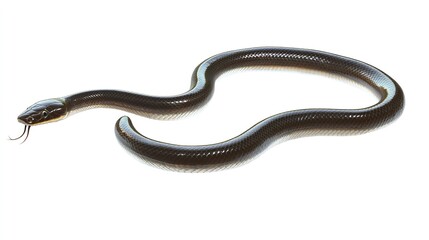 Fototapeta premium Sinuous Eel and Serpentine Snake in Underwater World: Sleek, Graceful Marine Wildlife with Tropical Tail and Aquatic Charm