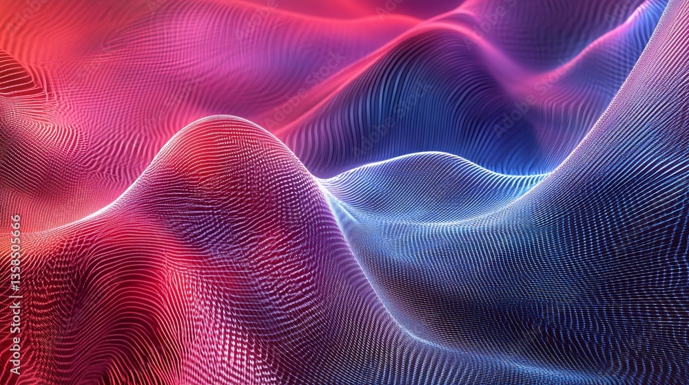 Poster abstract landscape of wavy lines with gradient colors background texture