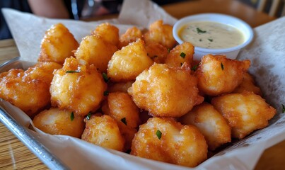 Juicy and delicious crispy fried fish, Generative AI