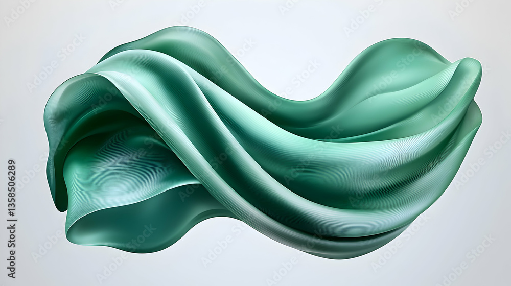 Poster Abstract Green Wavy Lines Flowing Dynamically