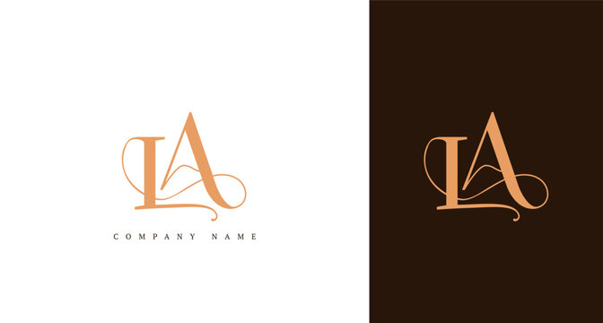 Luxury monogram logo with the initials LA perfect for branding, fashion, and boutique businesses