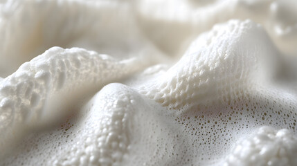 Creamy Textured Bubbles: An exquisite macro shot of frothy bubbles, a delicate dance of form and light, offering a tactile feel, like a soft and velvety dream.