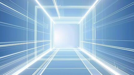 Blue background, white lines in the middle of light and shadow.