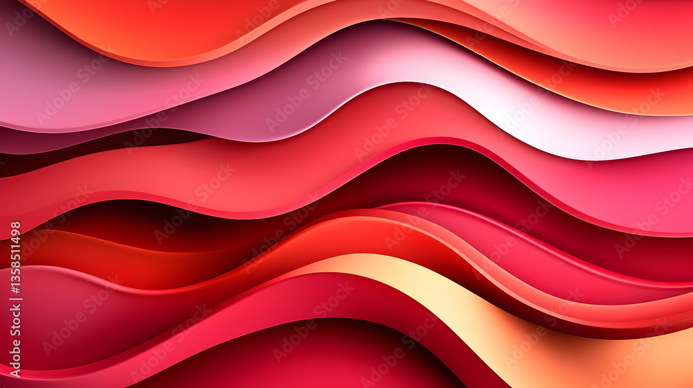 Poster abstract red gradient wave background