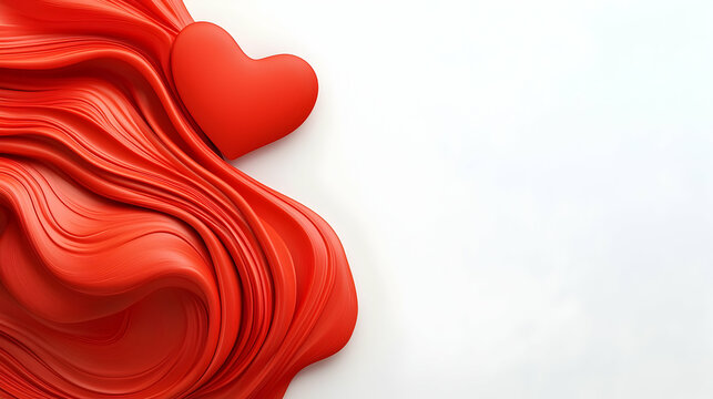 Abstract Red Hearts on White Background