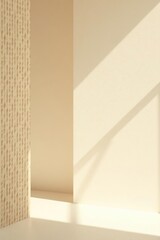Empty abstract background in neutral beige colors, geometrical shadows, modern minimalist mockup backdrop, stock photo,  product presentation