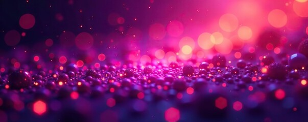 Ethereal trippy purple pink orange glittering particle banner background, ethereal,  festive holiday