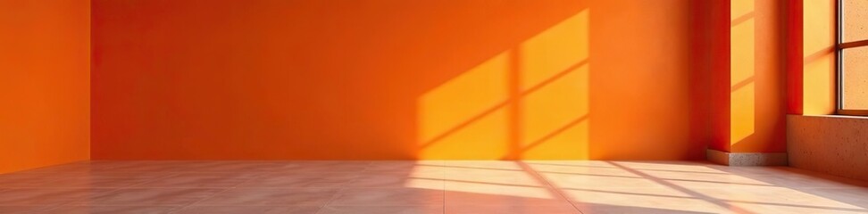 Desolate orange concrete wall and floor in an empty room,  concrete,  architecture