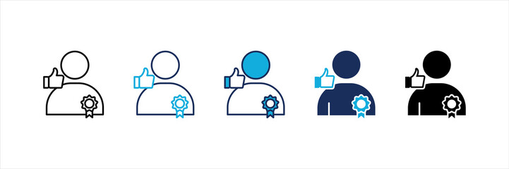 Employee Of The Month Multi Style Icon Set