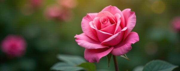 Unfurling pink rosebud, soft petals in garden , rosebud, petal
