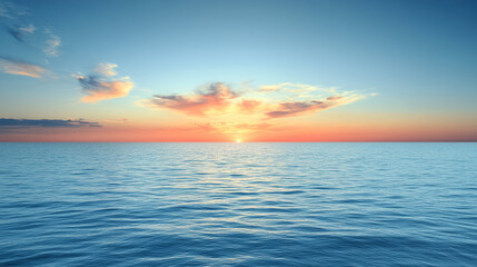 serene ocean sunset with vibrant colors