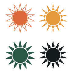 sun and moon icons, solar and lunar symbols, day and night celestial illustrations