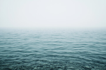 Fototapeta premium Scenery view of tropical beach in summer peaceful and relax vibe, Landscape view of tropical island with clear sea water, Nice view beach in summer, Tourist spot beach in holiday and vacation in Asia.