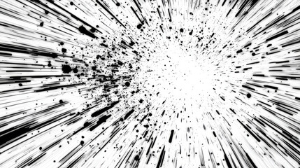 Obraz premium Dynamic black ink splatter on white background