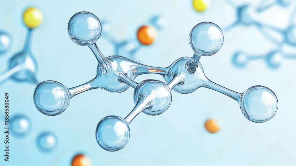 Poster close look at a molecular structure in scientific illustration created with advanced graphics softwa