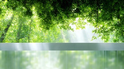 Green Leaves and Sunlight Nature Background Peaceful Natural Scene