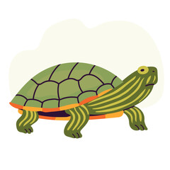 Painted turtle icon clipart avatar logotype isolated illustration