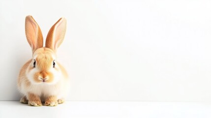 Obraz premium Adorable Orange Bunny Rabbit on White Background