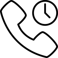 Contact us - icon - black outline phone