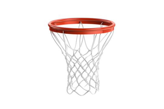 Basketball hoop net orange rim white strings sports game competition