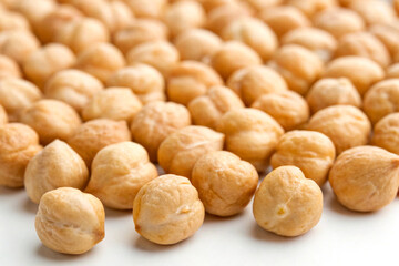 close-up-of-large-chickpeas-placed-neatly-on-a-white