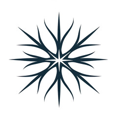 Naklejka premium Abstract Starburst Mandala Design Teal, White, and Black Fractal Art