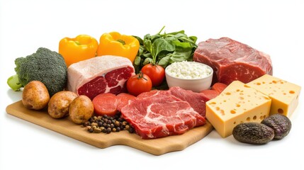 Fresh Ingredients for Healthy Cooking with Meat and Vegetables