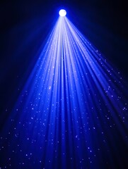Rays of Blue Light Shining Down with Glittering Particles Effect