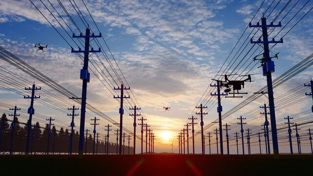UHV power line inspection by drone