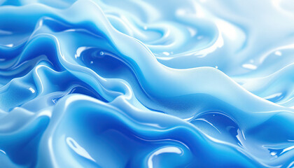 Obraz premium Flowing blue liquid with smooth reflective surfaces and soft curves