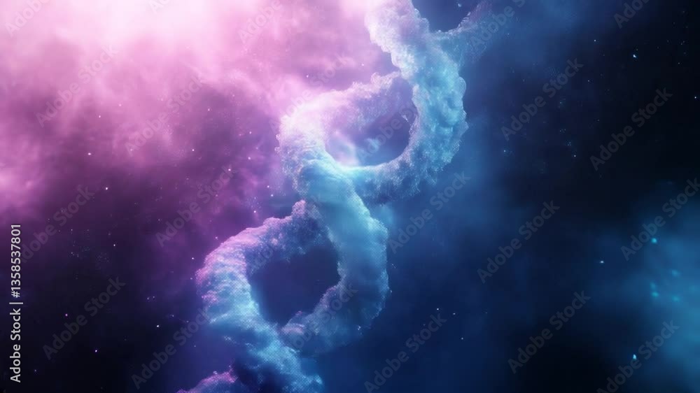 Poster colorful abstract visualization of flowing light patterns in a dark space with motion effects