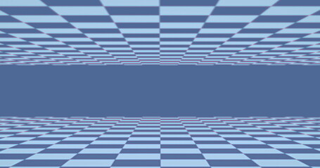 Obraz premium Gray checkerboard squares moving at the top and bottom of a gray background