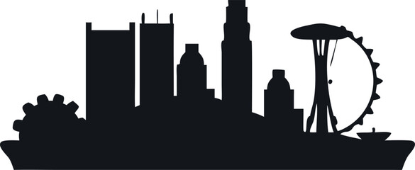 Naklejka premium Seattle Skyline Silhouette Vector - Cityscape Landmark Illustration