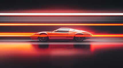 Red Speed: A Classic Sports Car in Motion