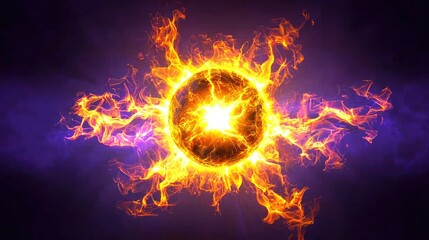 Fiery Cosmic Orb: A Blazing Celestial Sphere