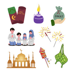 Sticker common activities during Eid al-Fitr