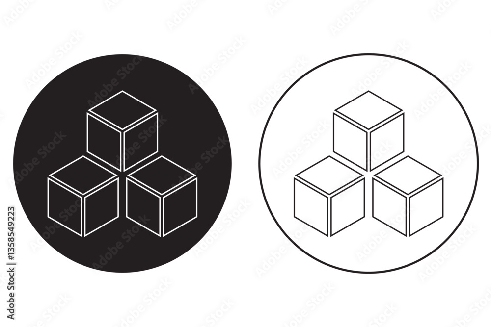 Poster cube icon. hexagon shape symbol. 3d or three dimensional sign. geometric polygon logo. isometric per