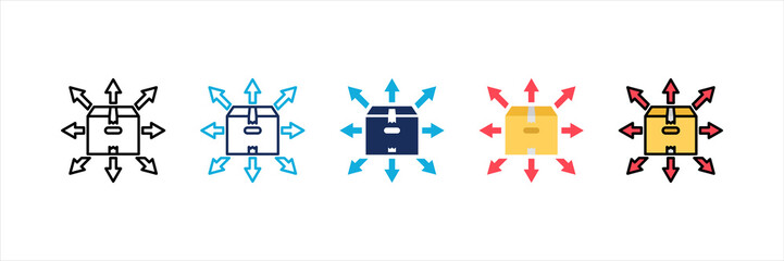 Distribution Multi Style Icon Set
