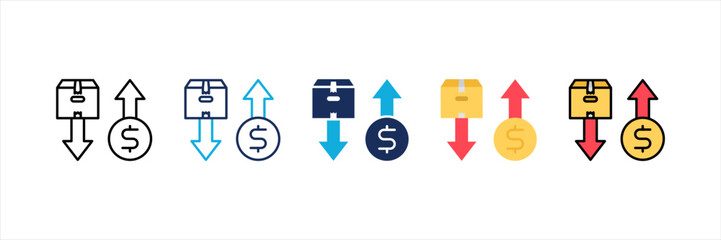 Deflation Multi Style Icon Set