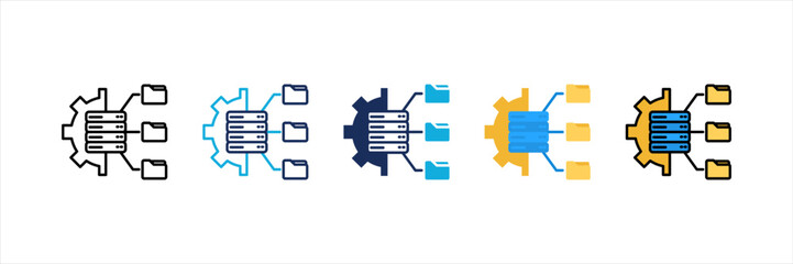 File Organizing Multi Style Icon Set